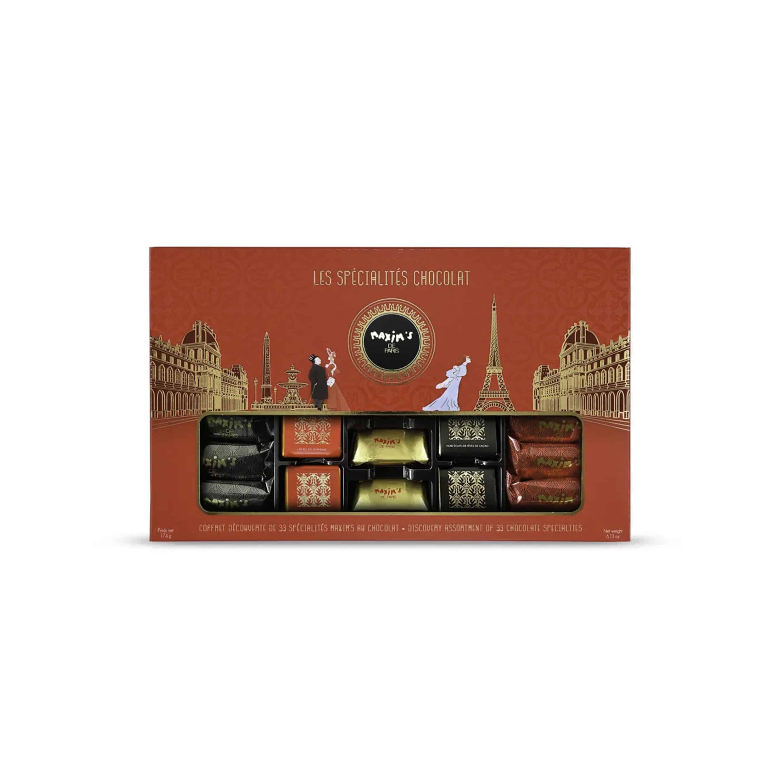 Maxim’s de Paris - 33 individually wrapped specialties - fine chocolates - la maison du vin