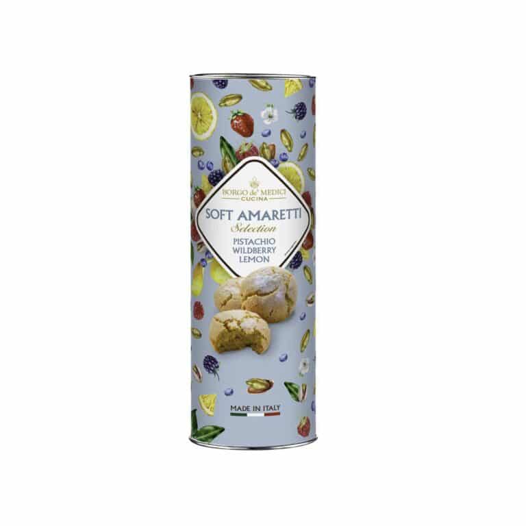 A delightful box of assorted Tuscan amaretti – individually wrapped for freshness