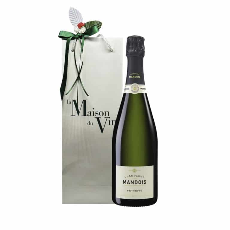 Champagne Gift - Mandois Brut Origine in Gift Bag - corporate gifts cyprus Limassol