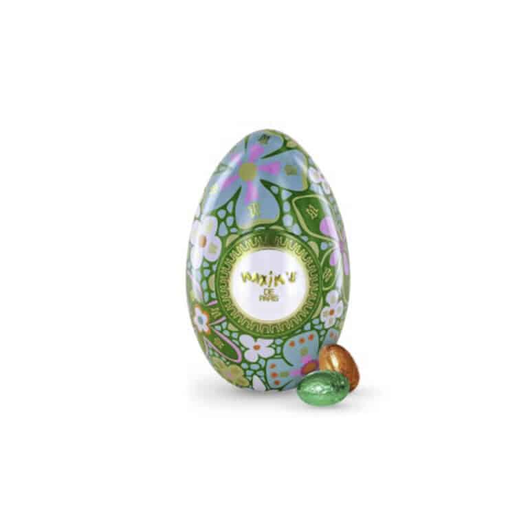 Maxim’s floral green metal Easter egg with chocolate eggs 90g