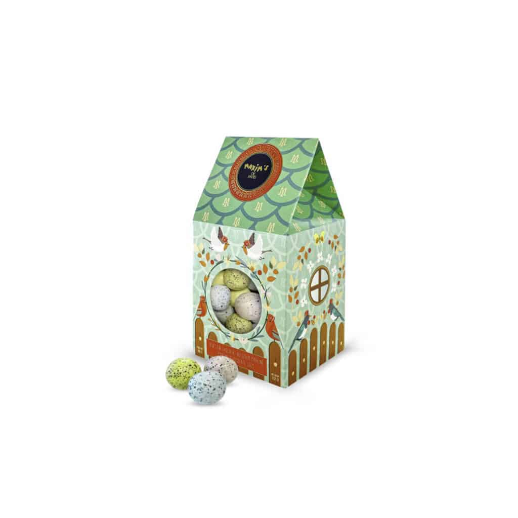 Maxim’s Birdhouse Easter chocolate eggs with praline centre 100g