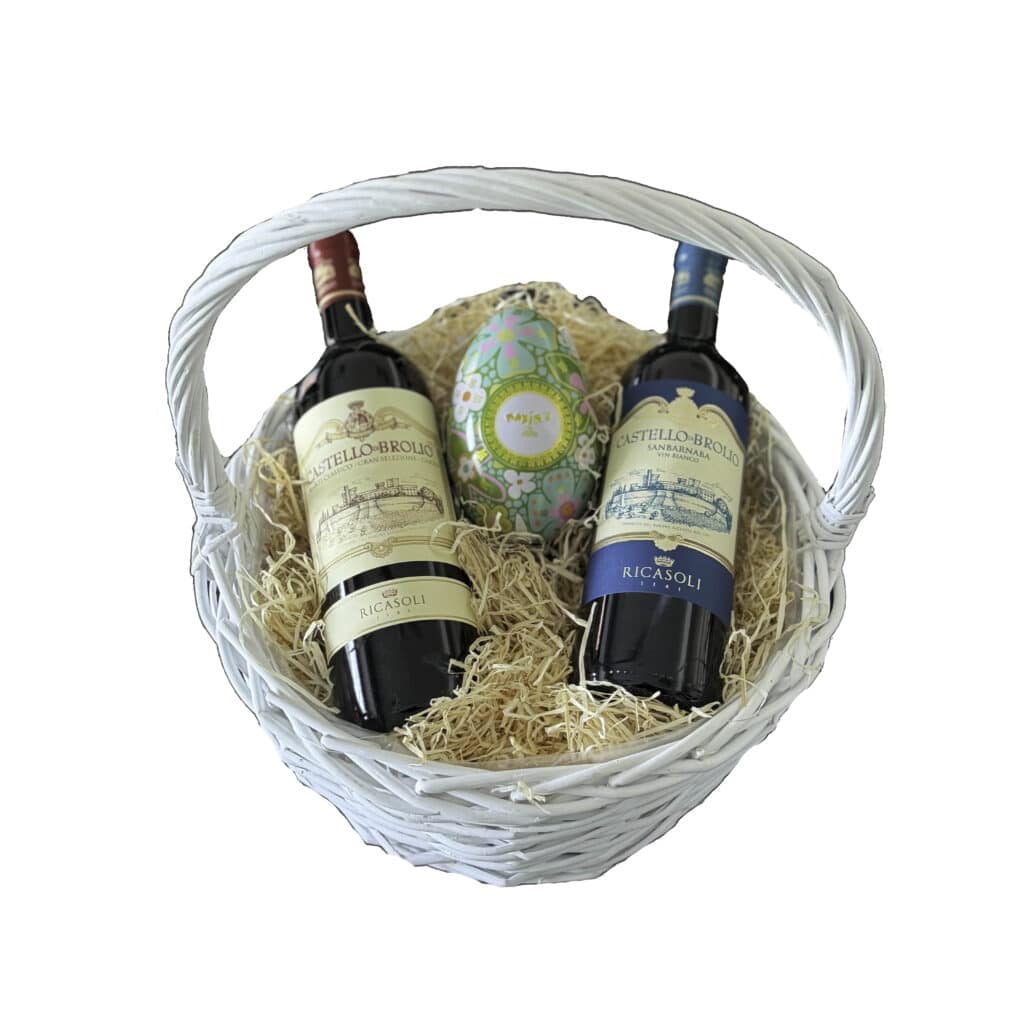 Easter Basket Ricasoli Brolio Wines and Chocolate Egg