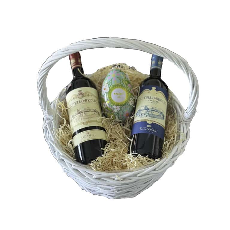 Easter Basket Ricasoli Brolio Wines and Chocolate Egg