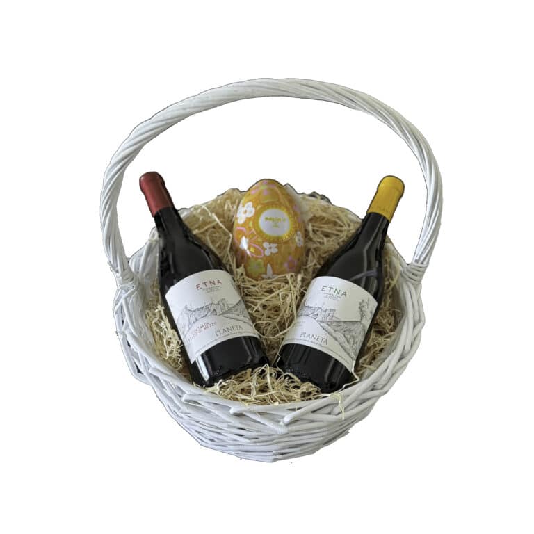 GIFT BASKET WITH 1 ETNA BIANCO, 1 ETNA ROSSO & CHOCOLATES