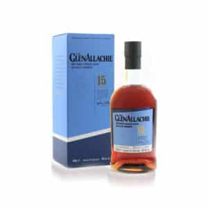 Bottle of GlenAllachie 15 Year Old Speyside Single Malt Scotch Whisky matured in Pedro Ximénez and Oloroso sherry casks, available at La Maison du Vin Cyprus.