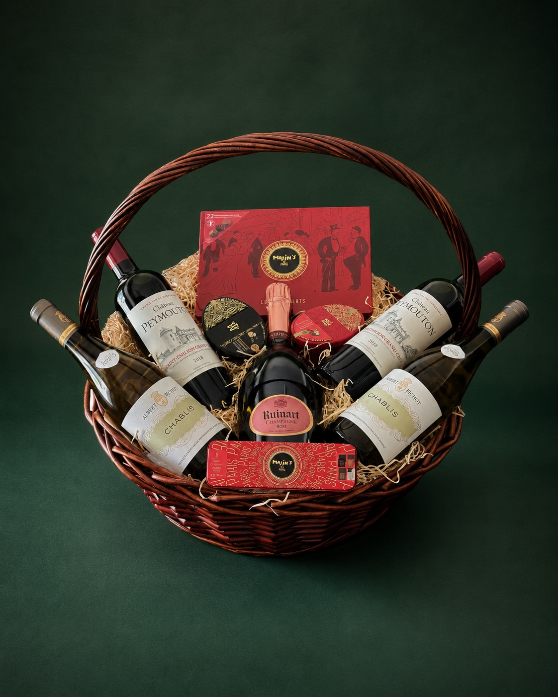 Luxury wine and Champagne gift basket available for delivery in Cyprus