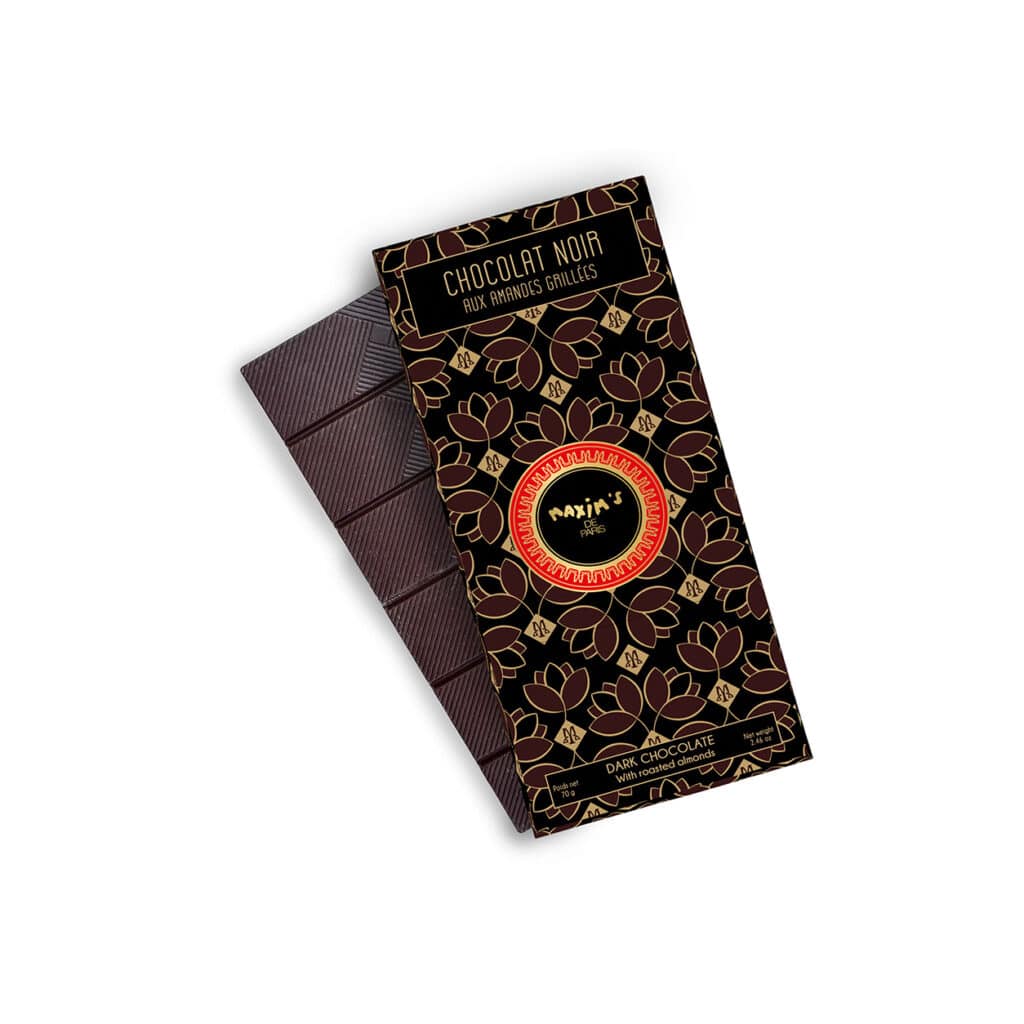 Maxim’s de Paris dark chocolate bar with roasted almonds 70g