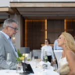 Chiara Soldati presenting the prestigious wines of La Scolca during an exclusive Gastronomic Dinner at Amathus Hotel Limassol, hosted by La Maison du Vin.