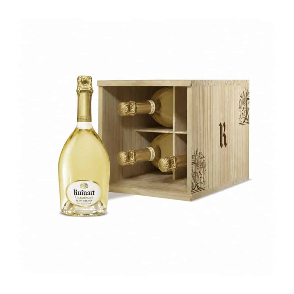 Ruinart Blanc de Blancs wooden gift case with 4 bottles at La Maison du Vin Cyprus