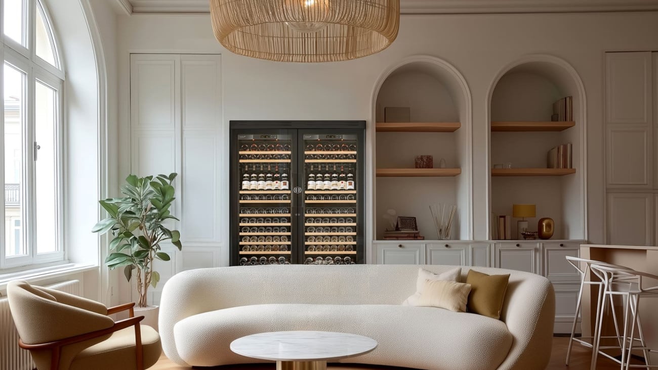EuroCave PURE wine cabinets in an elegant contemporary interior