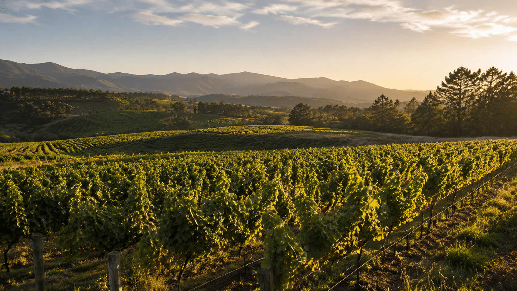 Matua winery vineyard landscape in New Zealand