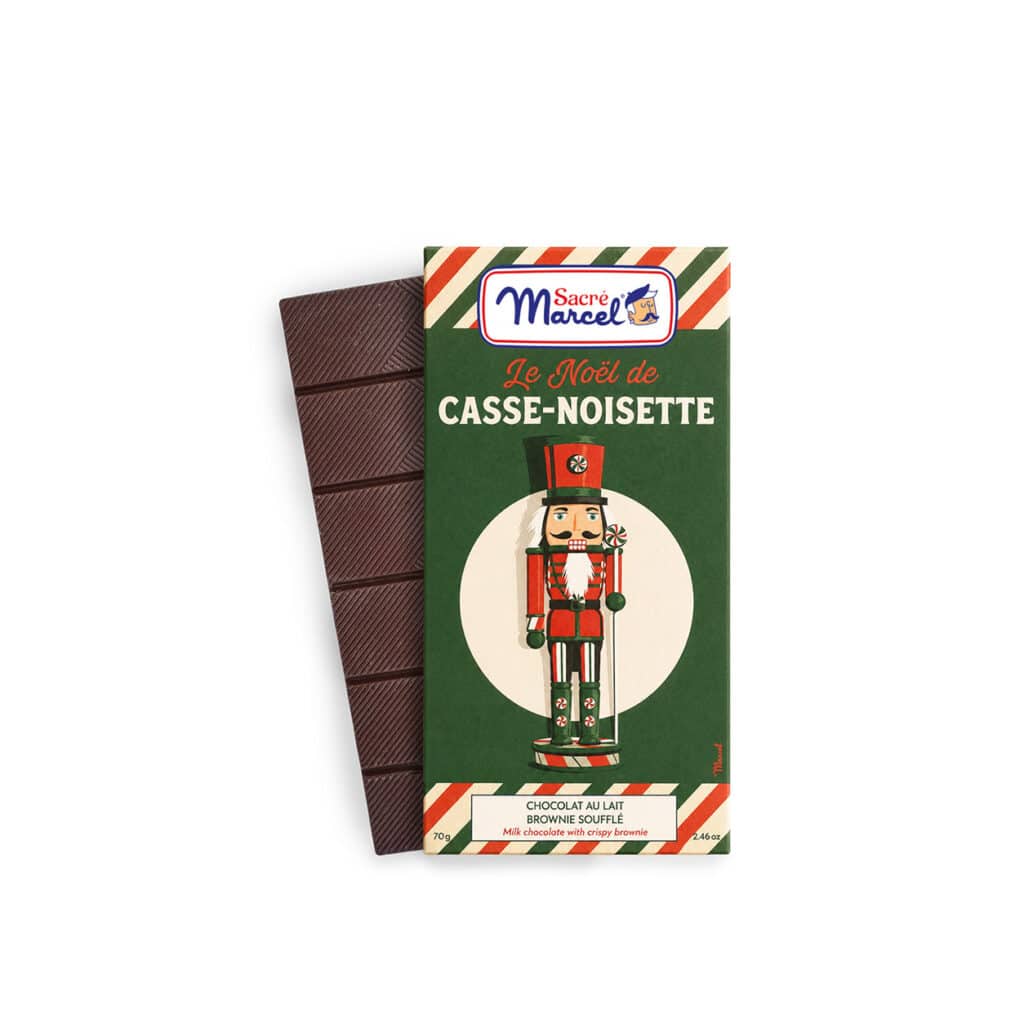Sacré Marcel Nutcracker milk chocolate and brownie bar, 70 g