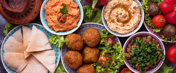 Selection of Middle eastern or Arabic dishes.